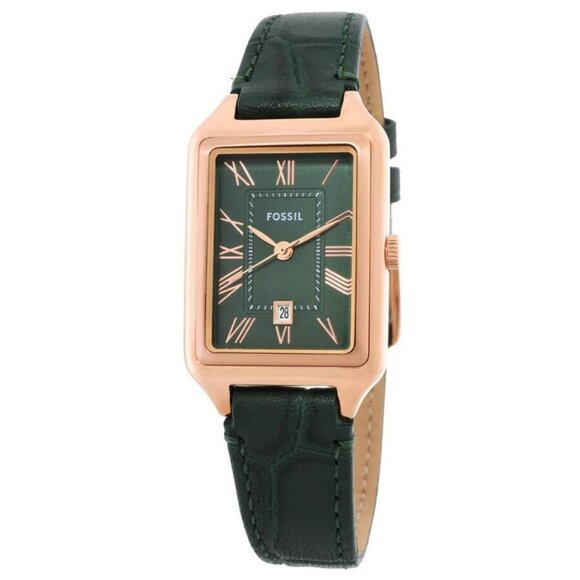 NWT Authentic Fossil Raquel Quartz Green Dial Women's Watch - Picture 1 of 3